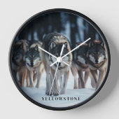 Yellowstone Wolves Uhr (Vorderseite)
