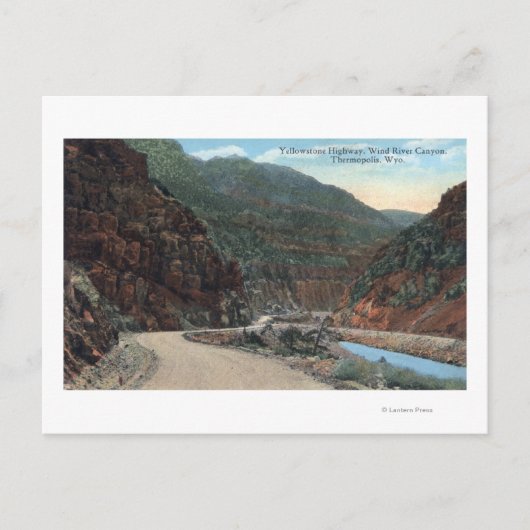 Yellowstone, WY - Yellowstone Highway und Wind 2 Postkarte (Vorderseite)