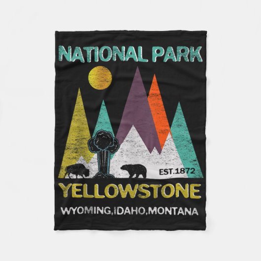 Yellowstone Wyoming Us National Park Camping Hikin Fleecedecke (Vorderseite)
