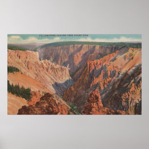 Yellowstone, WYView vom Yellowstone Canyon Poster