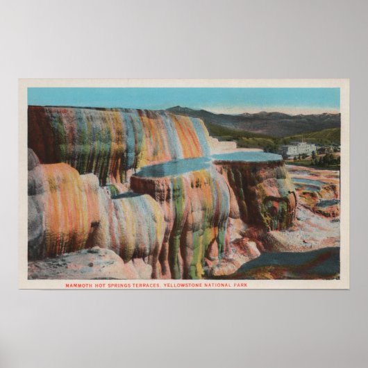 Yellowstone, WYView von Mammoth Hot Springs Poster (Vorne)
