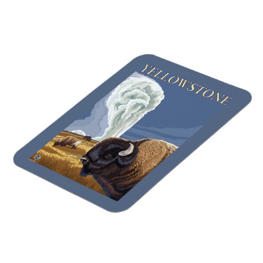 YellowstoneBison mit Alt Treu Magnet (Linke Seite)