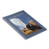 YellowstoneBison mit Alt Treu Notizblock (Rechte Seite)