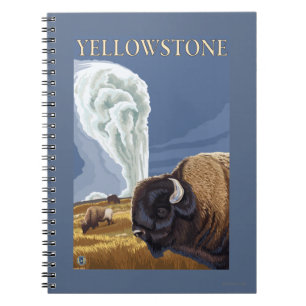 YellowstoneBison mit Alt Treu Notizblock