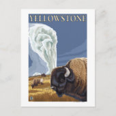 YellowstoneBison mit Alt Treu Postkarte (Vorderseite)