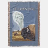 YellowstoneBison mit altem zuverlässigem Decke (Vorderseite Vertikal)