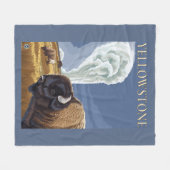 YellowstoneBison mit altem zuverlässigem Fleecedecke (Vorderseite (Horizontal))