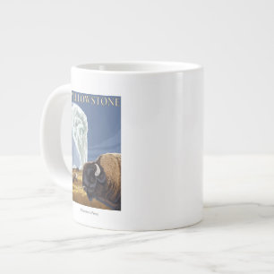 YellowstoneBison mit altem zuverlässigem Jumbo-Tasse