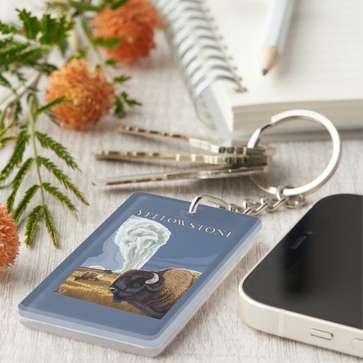 YellowstoneBison mit altem zuverlässigem Schlüsselanhänger (Vorderseite rechts)