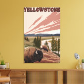 YellowstoneBison Scene Leinwanddruck (Insitu (Wohnzimmer))