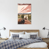 YellowstoneBison Scene Leinwanddruck (Insitu (Schlafzimmer))