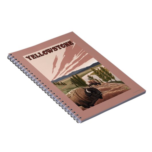 YellowstoneBison Scene Notizblock (Rechte Seite)