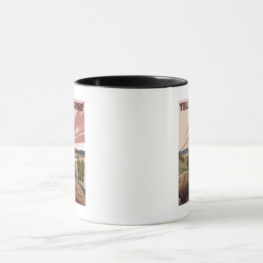 YellowstoneBison Scene Tasse (Zentrum)