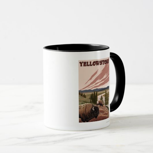 YellowstoneBison Scene Tasse (VorderseiteRechts)