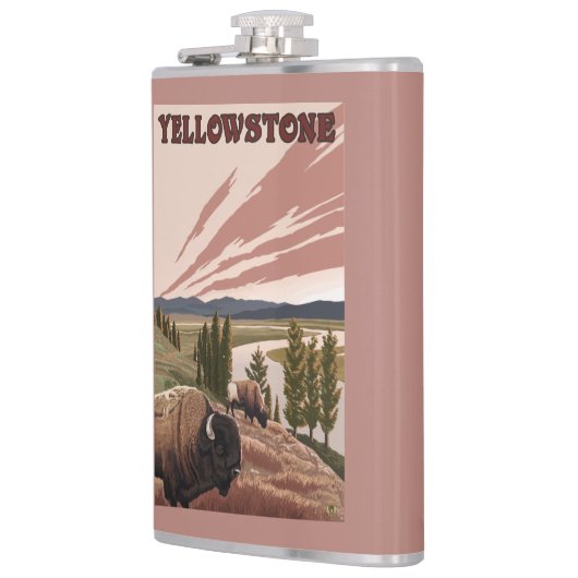 YellowstoneBison Szene Flachmann (Links)