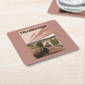 YellowstoneBison Szene Rechteckiger Pappuntersetzer (angewinkelt)