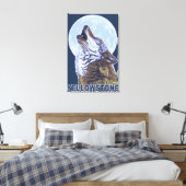 YellowstoneHowling Wolf Leinwanddruck (Insitu (Schlafzimmer))