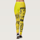 Yellowville-Häuser und -Zuhause und Wasserturm Leggings (Rückseite)