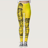 Yellowville-Häuser und -Zuhause und Wasserturm Leggings (Vorderseite)