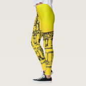 Yellowville-Häuser und -Zuhause und Wasserturm Leggings (Links)