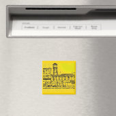 Yellowville-Häuser und -Zuhause und Wasserturm Magnet (In Situ (Geschirrspüler))
