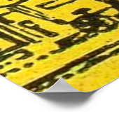 Yellowville-Häuser und -Zuhause und Wasserturm Poster (Ecke)