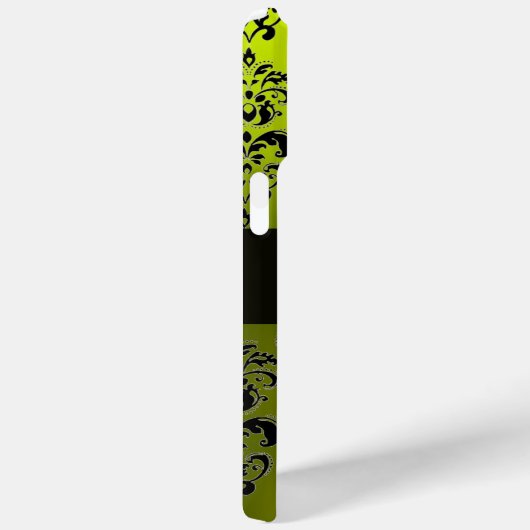 YELOW BLACK DAMASK GEM STONE MONOGRAMM Case-Mate iPhone HÜLLE (Rückseite / Rechts)