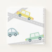 Yelow Car Balloons White Baby Dusche Notizblock (Rückseite)