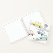 Yelow Car Balloons White Baby Dusche Notizblock (Innenseite)