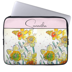Yelow Daffodil Aquarellfarben Dofodien Blumenkohl- Laptopschutzhülle