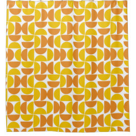 Yelow Orange Circles Bauhaus Duschvorhang