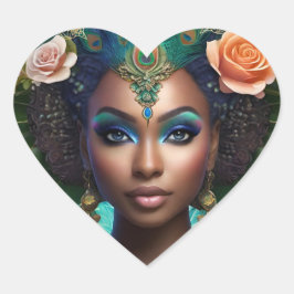 Yemaya Afrikanische Meergoddess Meerjungfrau Stick Herz-Aufkleber