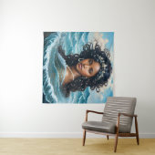 Yemaya Orisha Black Woman Princess Art Wandteppich (Beispiel (Horizontal))