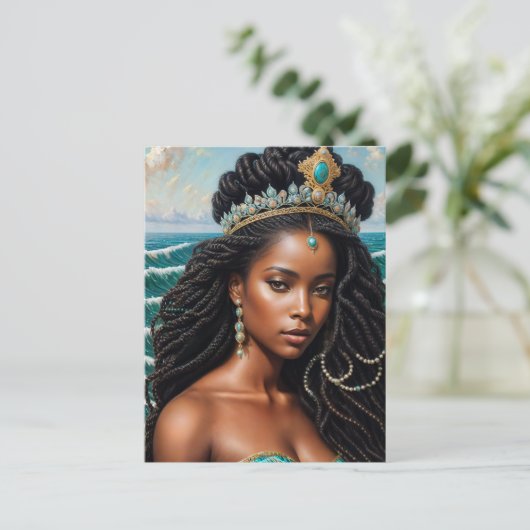 Yemaya Orisha Water Goddess Postkarte (Stehend Vorderseite)