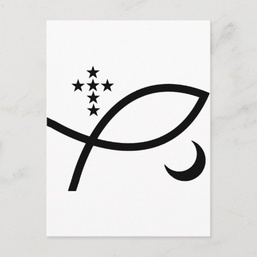 Yemaya Veve in Schwarz Postkarte (Vorderseite)