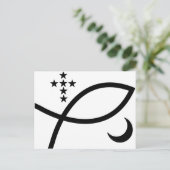 Yemaya Veve in Schwarz Postkarte (Stehend Vorderseite)