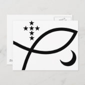 Yemaya Veve in Schwarz Postkarte (Vorne/Hinten)