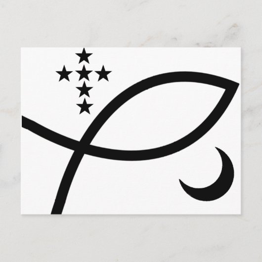 Yemaya Veve in Schwarz Postkarte (Vorderseite)