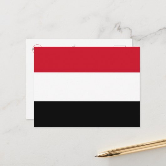 Yemen - Flag - Postkarte (Vorderseite/Rückseite Beispiel)