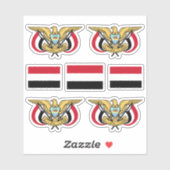 Yemeni-Staatssymbole /Emblem und Flagge Aufkleber (Blatt)