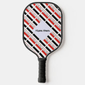 Yemeni Yemeni Flag geteerte schwarze Personalisier Pickleball Schläger (Rückseite)