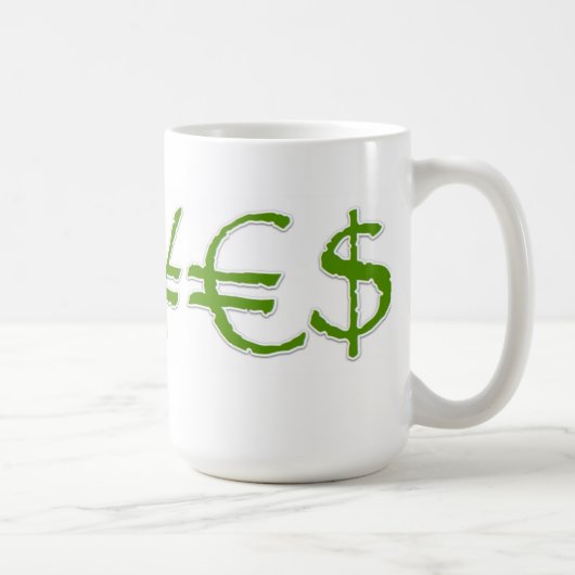 Yen, Euro, Währungs-Tasse des Dollar-¥€$ Kaffeetasse (Rechts)