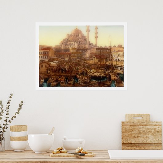 Yeni Cami Moschee und Eminö nü bazaar - ISTANBUL Poster (Küche)