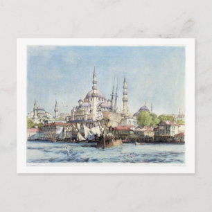 Yeni Jami and St. Sophia from the Golden Horn, pla Postkarte