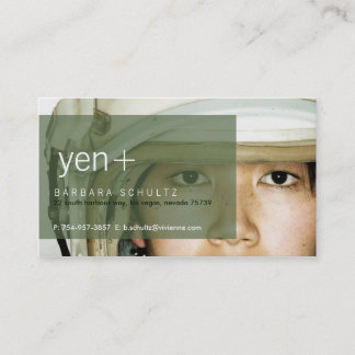 Yen's Gesicht [grün] Visitenkarten Visitenkarte