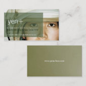 Yen's Gesicht [grün] Visitenkarten Visitenkarte (Vorne/Hinten)