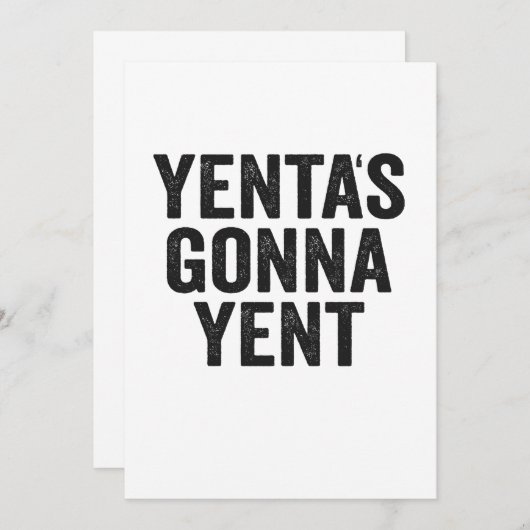 Yenta's Gonna Yent Funny Jewish Hanukkah Holiday Dankeskarte (Vorne/Hinten)