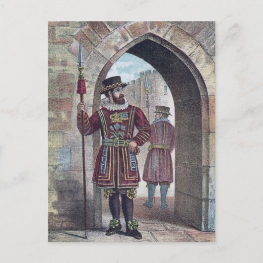 Yeoman Warder im Tower von London Postkarte (Vorderseite)