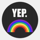 Yep Funny Gay Pride Stickers (Vorderseite)