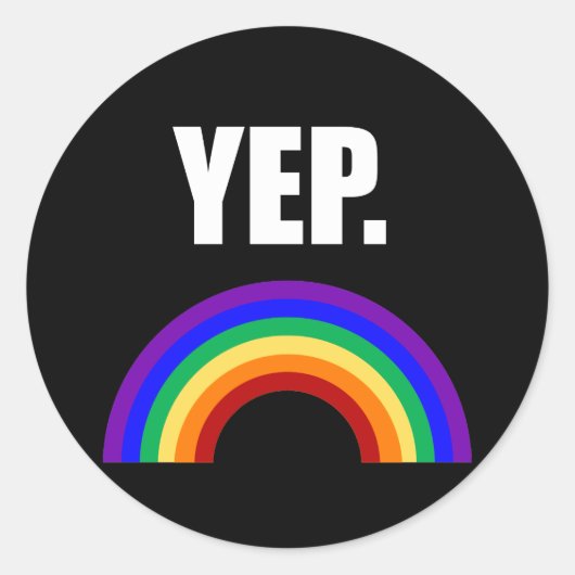 Yep Funny Gay Pride Stickers (Vorderseite)